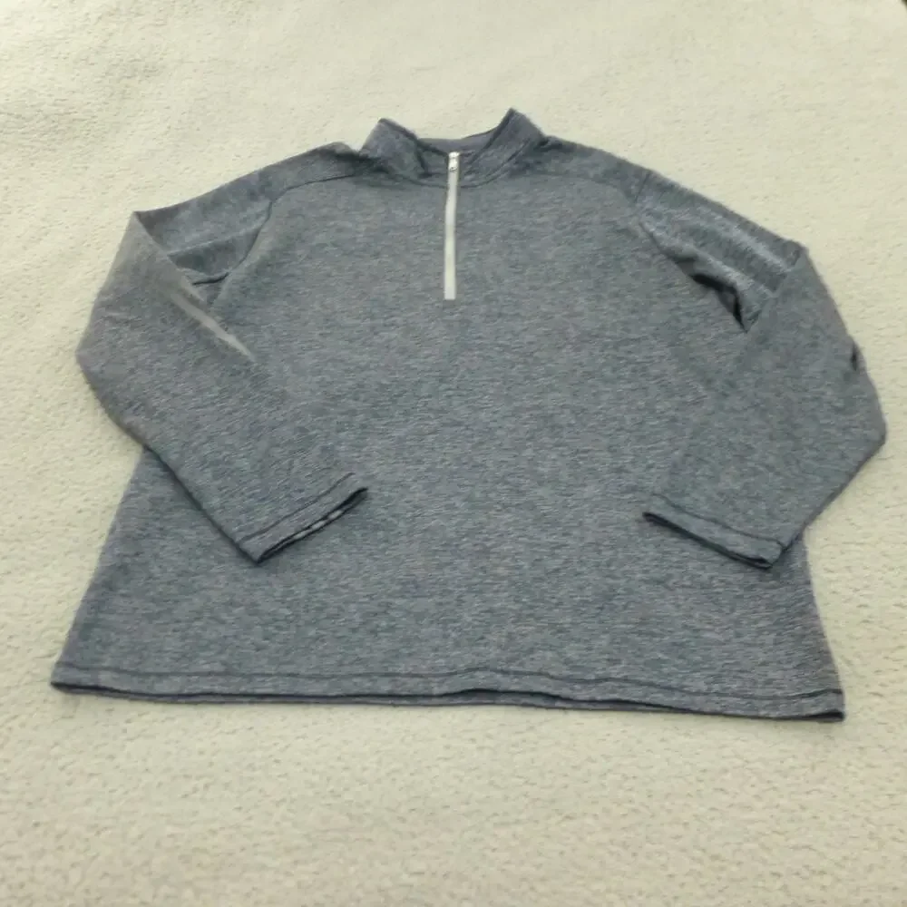 Adidas Sweater Mens XL 1/4 Zip Pullover Gray Long Sleeve Outdoor Golf Heathered